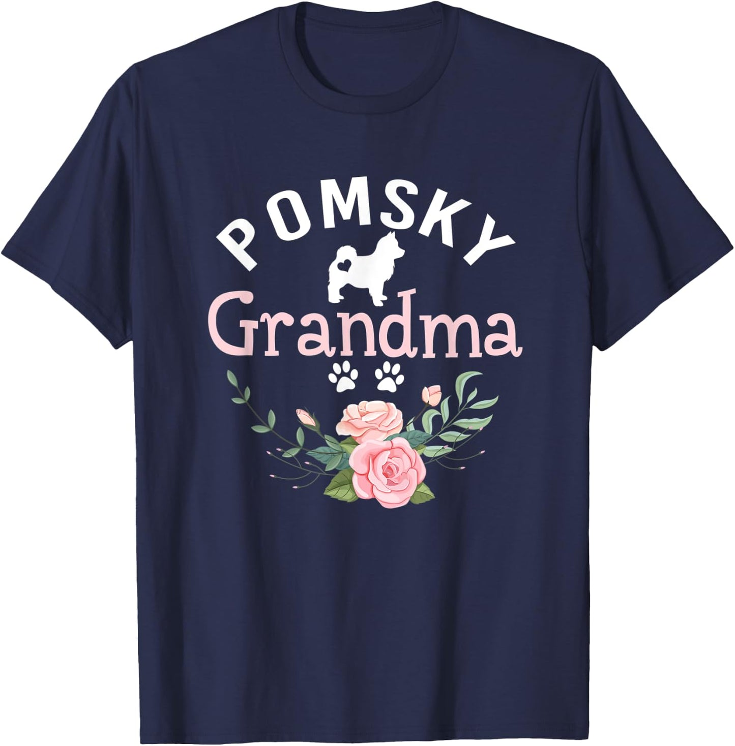 Pomsky Grandma Gifts Mom Pomsky Dog Lover Christmas T-Shirt - T-Shirt | Navy