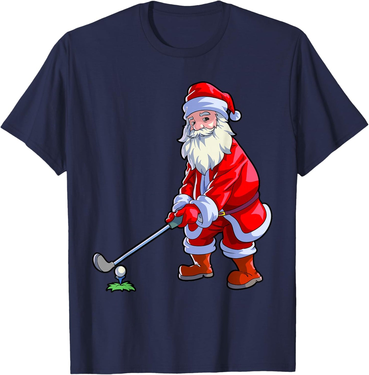 Golf Lover Christmas Shirt Men Golf Club Golfing Santa Claus T-Shirt - T-Shirt | Navy