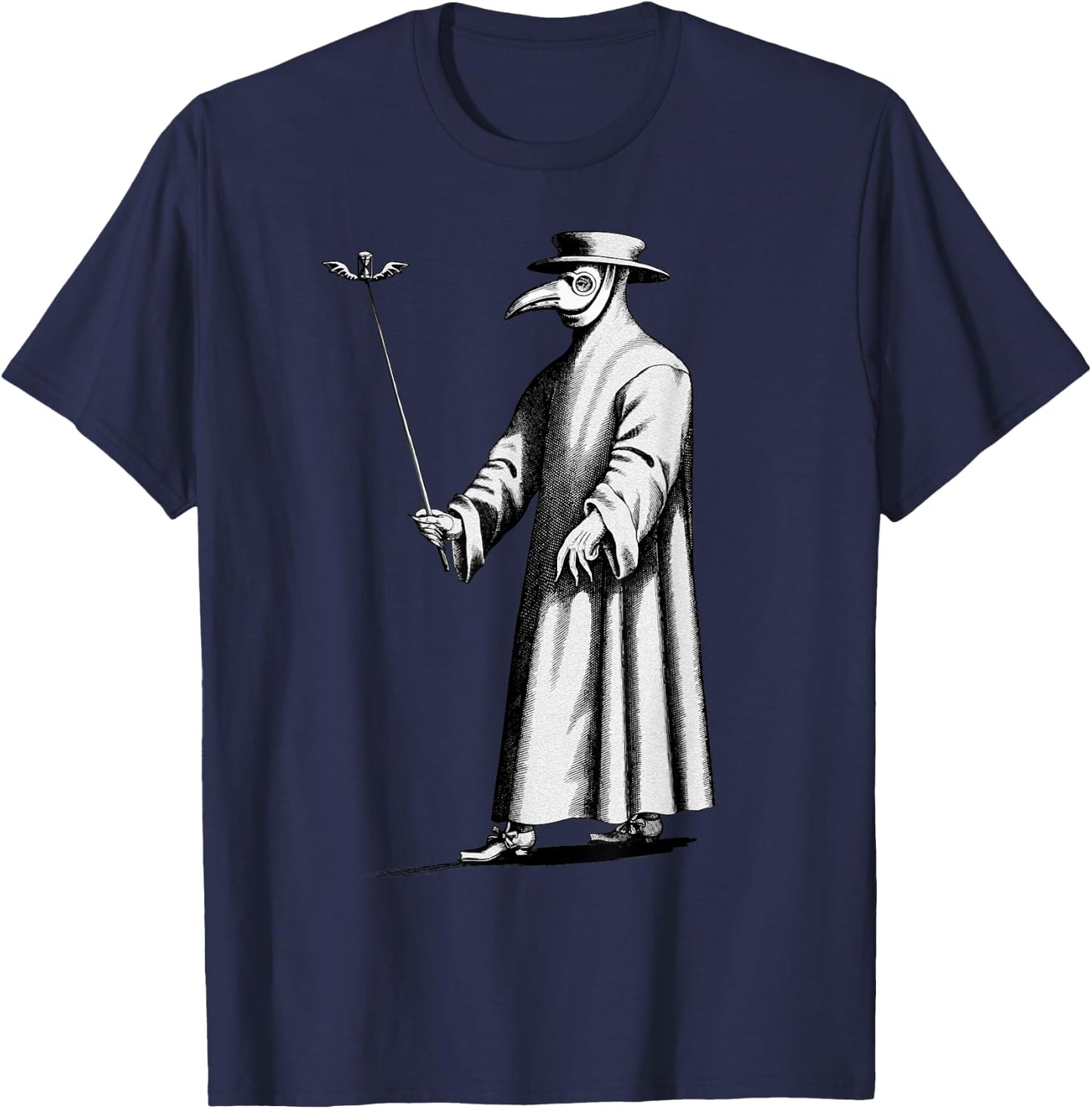 Vintage Plague Doctor Black Plague Black Death Macabre T-Shirt - T-Shirt | Navy