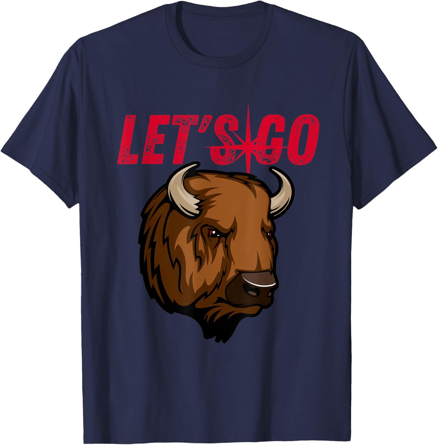 Let's Go Buffalo New York WNY BFLO Vintage Football T-Shirt - T-Shirt | Navy