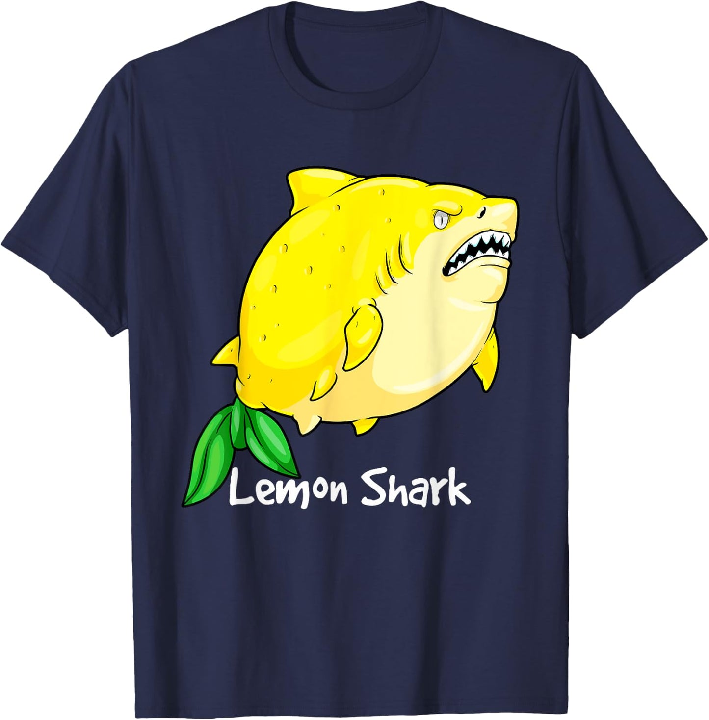 Lemon Shark Yellow Animal Pun Megalemon Shark Lover T-Shirt - T-Shirt | Navy