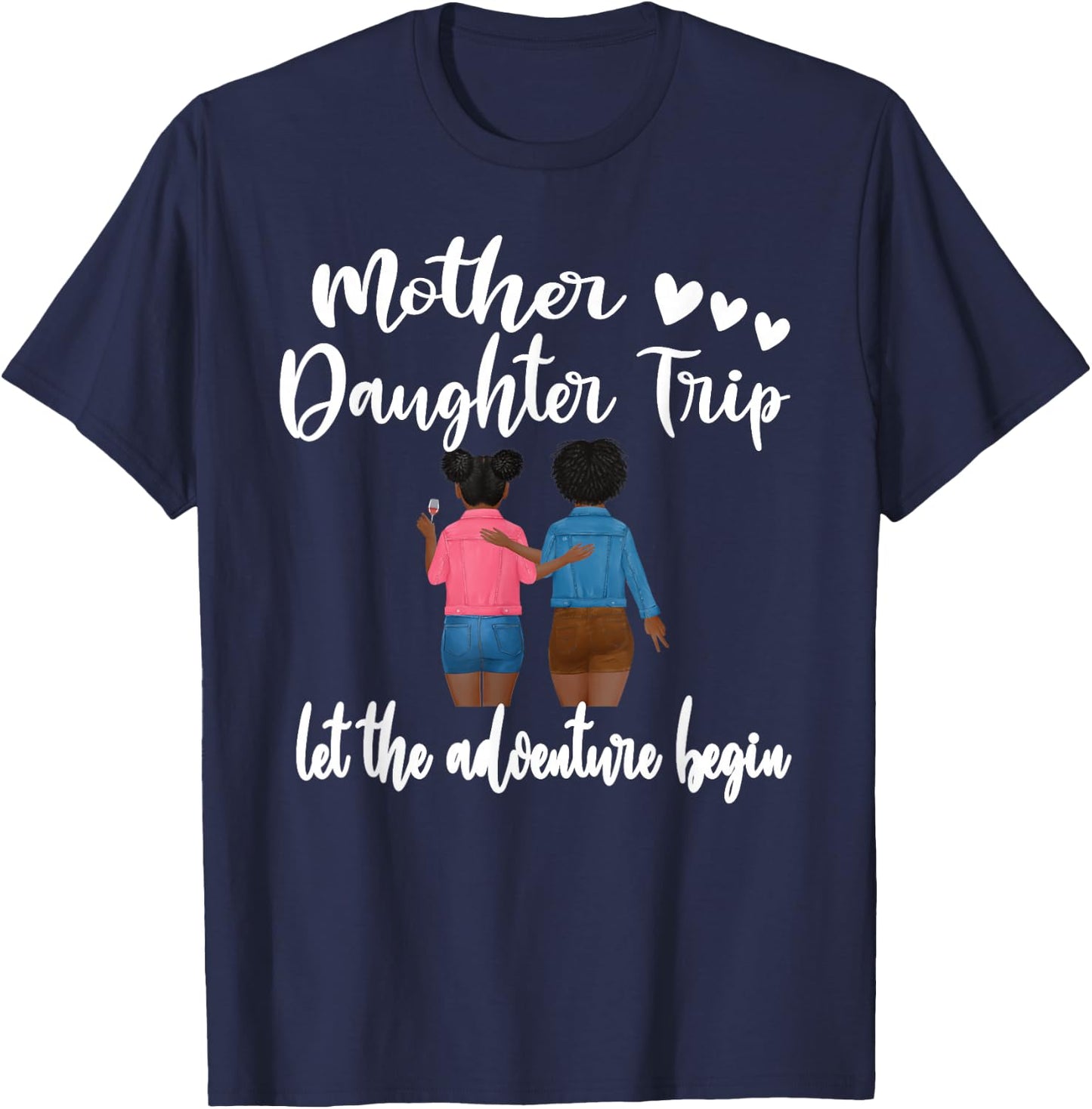 Afro American Mother Daughter Trip Black Women Travel T-Shirt - T-Shirt | Navy
