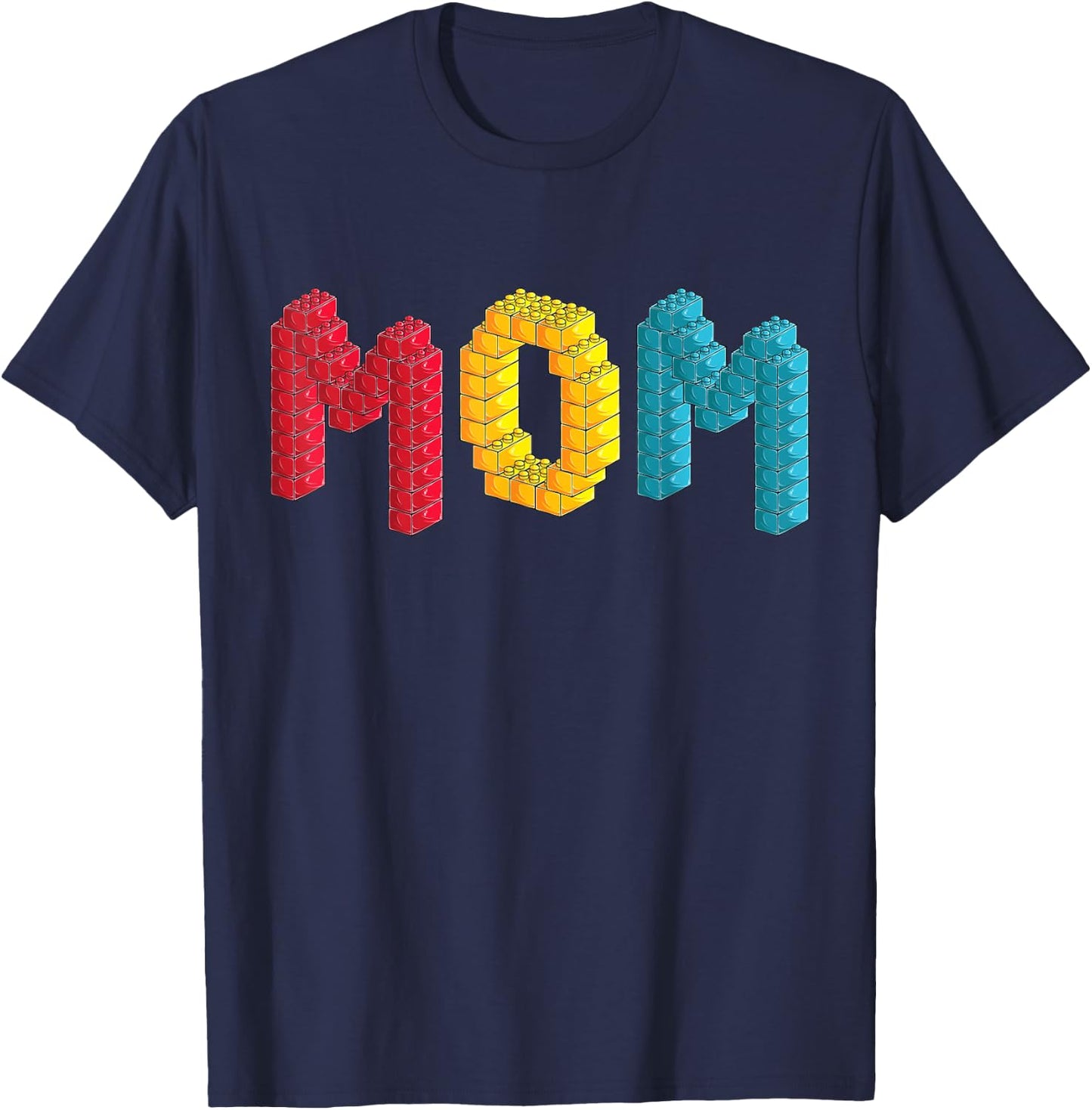 Mom Master Builder Building Bricks Blocks Family Set Parents T-Shirt - T-Shirt | Navy