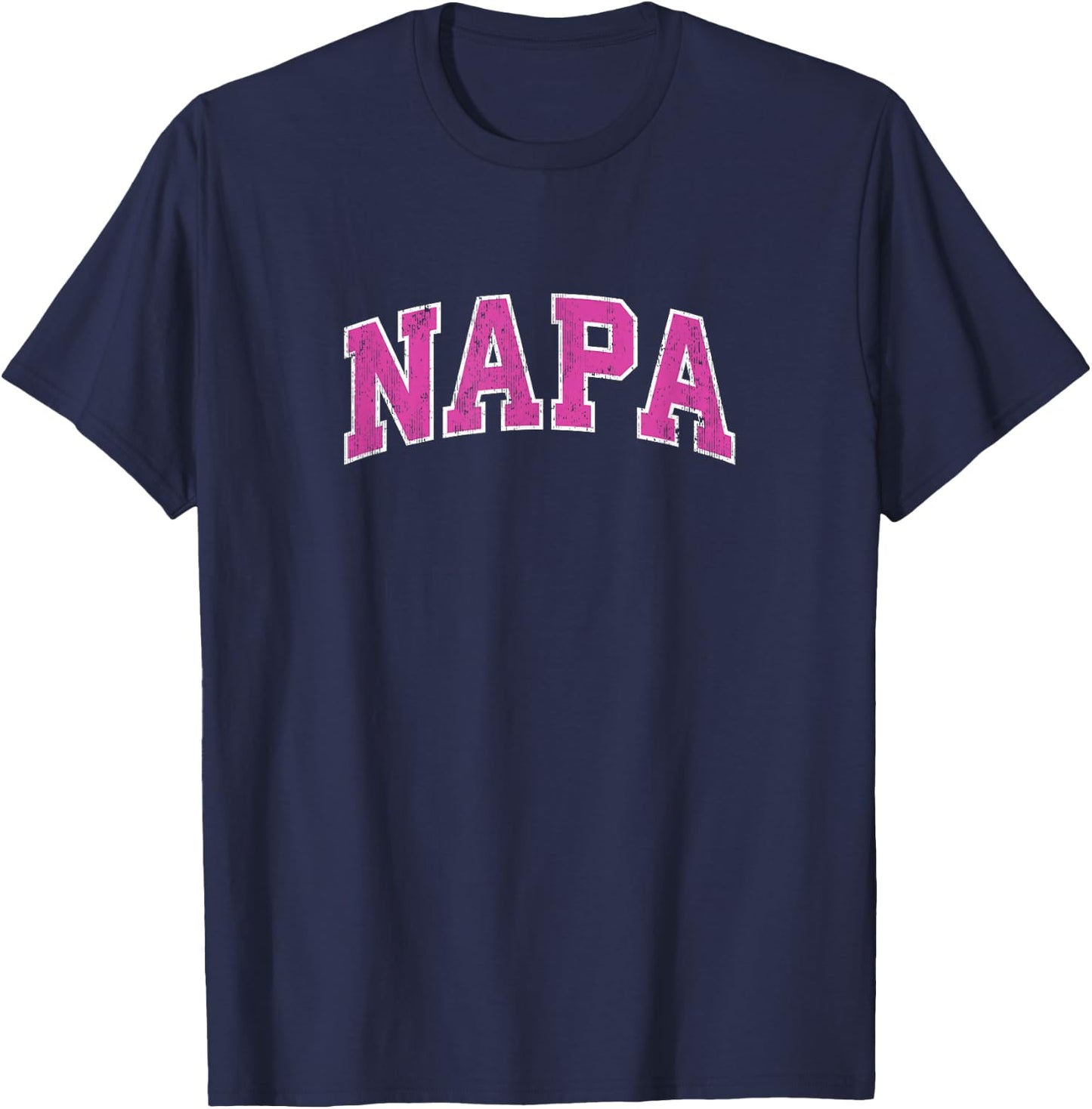 Napa California CA Vintage Sports Design Pink Design T-Shirt - T-Shirt | Navy