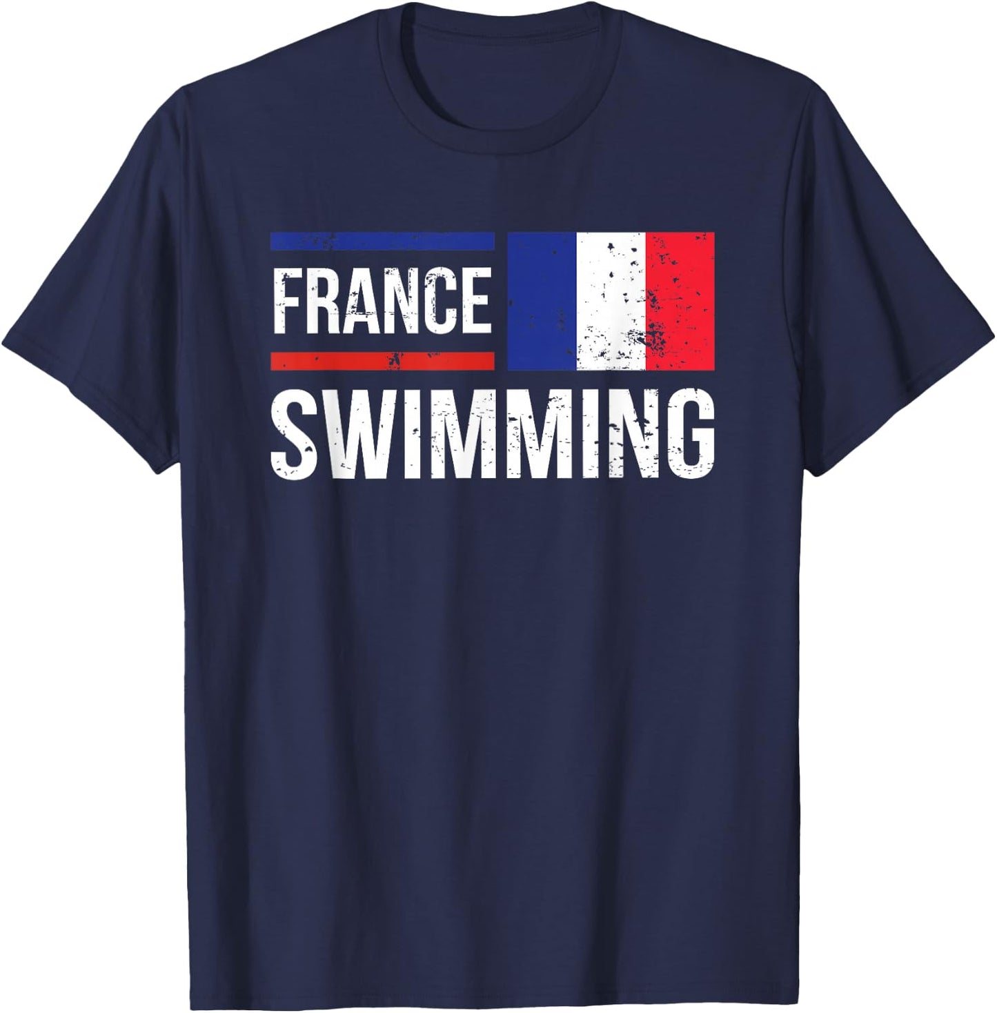 France Swimming Team Competition Pool Flag Pride T-Shirt - T-Shirt | Navy