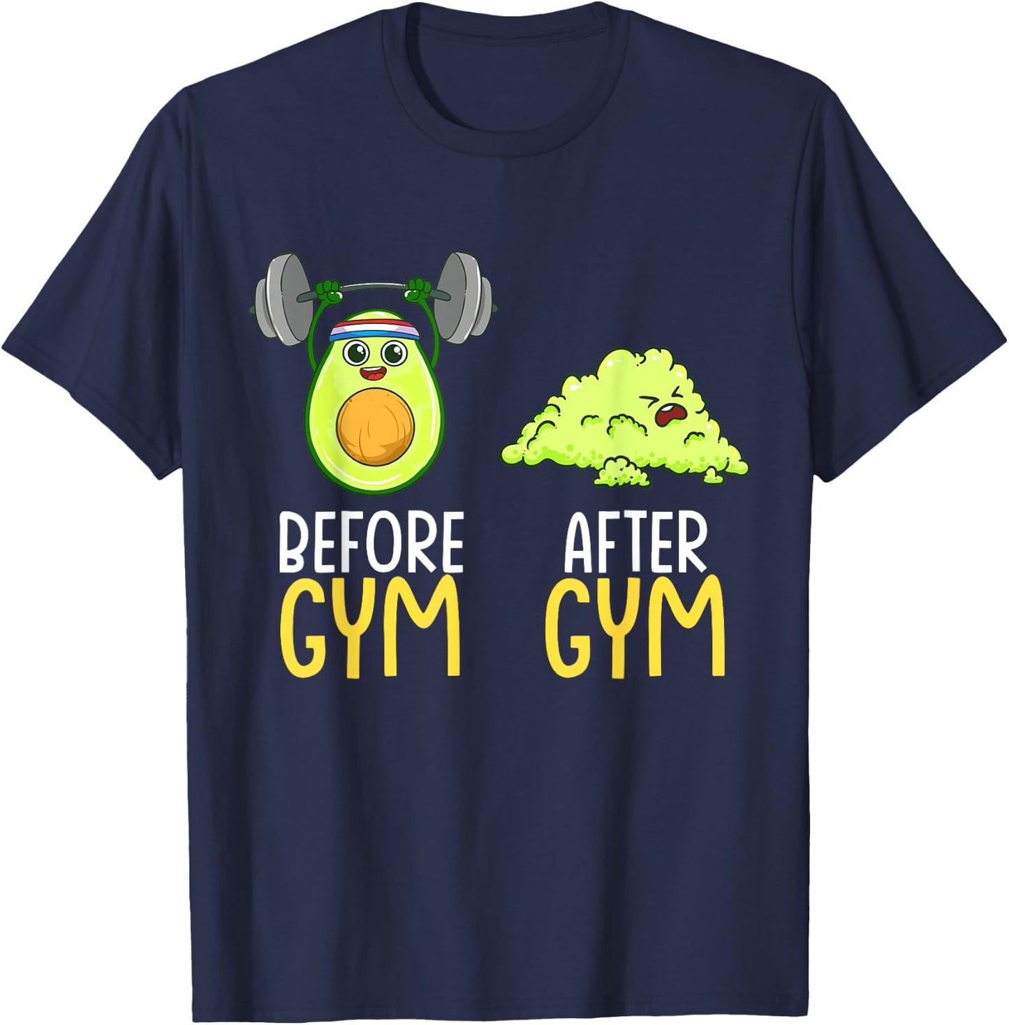 Weightlifting Avocado Guacamole Funny Gym Workout Routine T-Shirt - T-Shirt | Navy