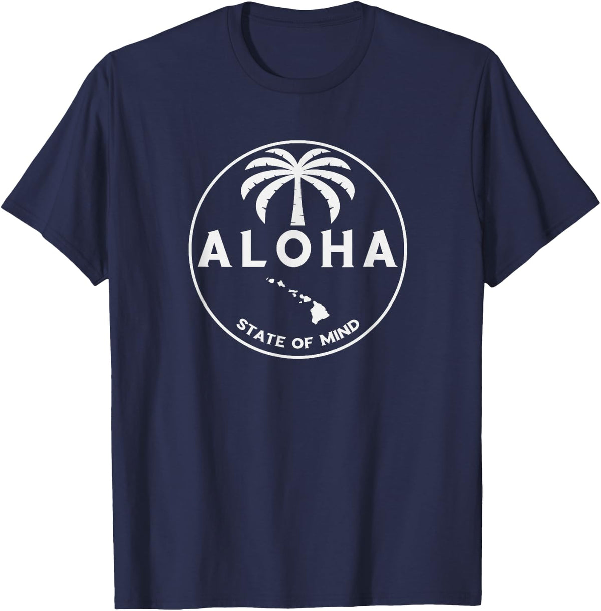 Aloha Hawaii Palm Tree - Feel the Aloha Hawaiian Spirit!! T-Shirt - T-Shirt | Navy