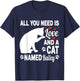 Personalized Cat Name Bailey Cute Kitten Pet Lover Women Kids T-Shirt - T-Shirt | Navy