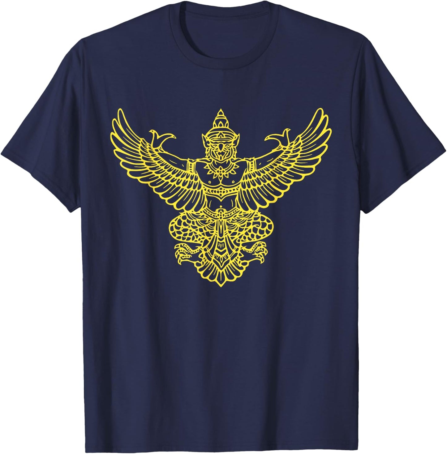 Yellow Golden Thai Garuda Legendary Bird Shirt T-Shirt - T-Shirt | Navy