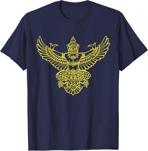 Yellow Golden Thai Garuda Legendary Bird Shirt T-Shirt - T-Shirt | Navy