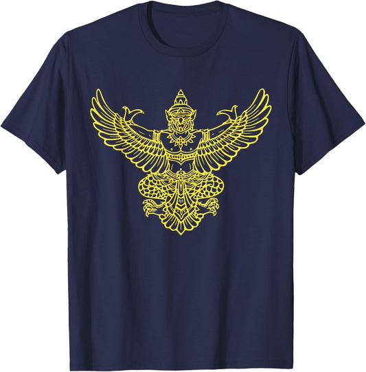 Yellow Golden Thai Garuda Legendary Bird Shirt T-Shirt - T-Shirt | Navy