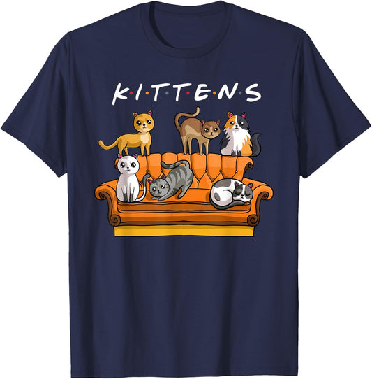 Kittens Funny Cat Sitcom Cute Friends for Cat Kitty Lovers Women Girls Kids T-Shirt - T-Shirt | Navy