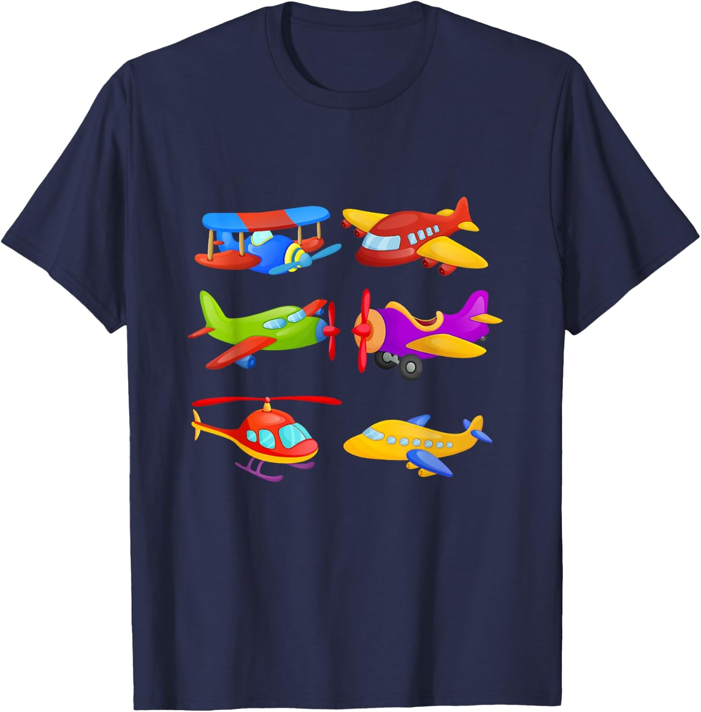 Boys' Airplanes & Helicopter Short Sleeved for Toddlers T-Shirt - T-Shirt | Navy