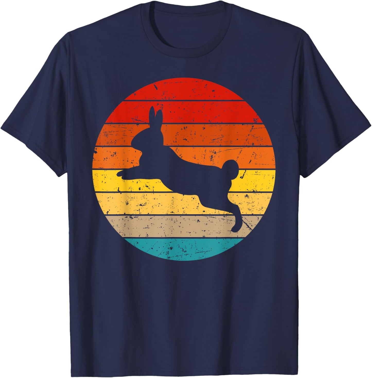 Vintage Rabbit Design Bunny Lover Men Women Boys Girls Kids T-Shirt - T-Shirt | Navy