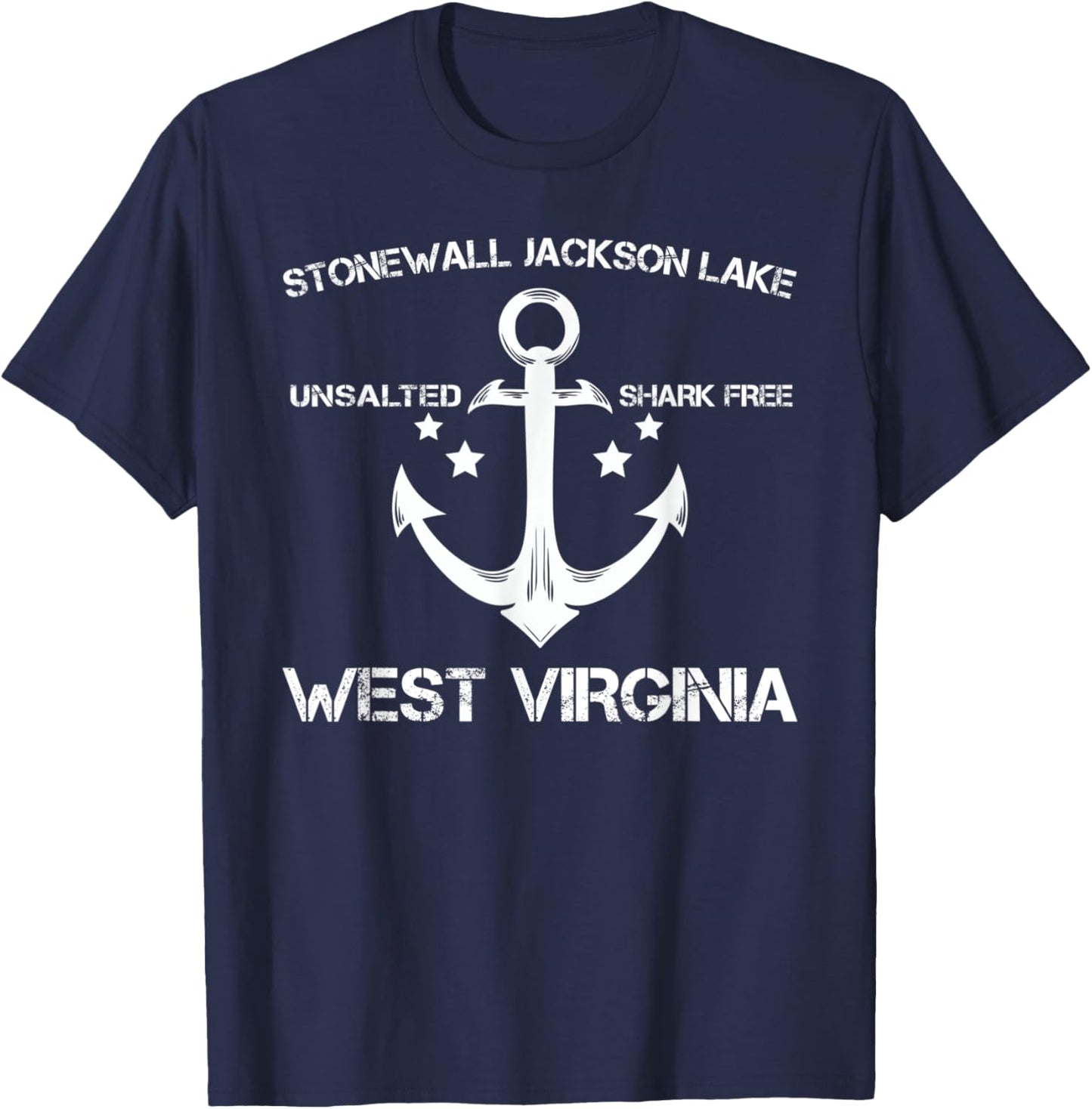 STONEWALL JACKSON LAKE WEST VIRGINIA Funny Fishing Gift T-Shirt - T-Shirt | Navy