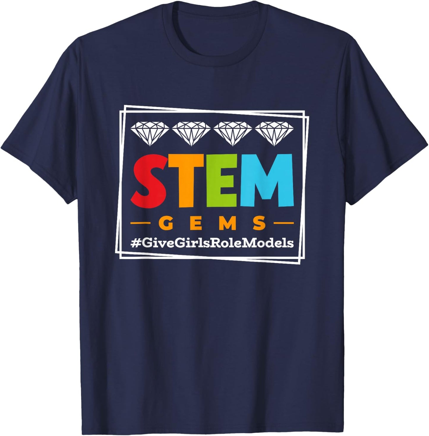 STEM Gems | Scientist Feminist Steminist | Women In STEM T-Shirt - T-Shirt | Navy