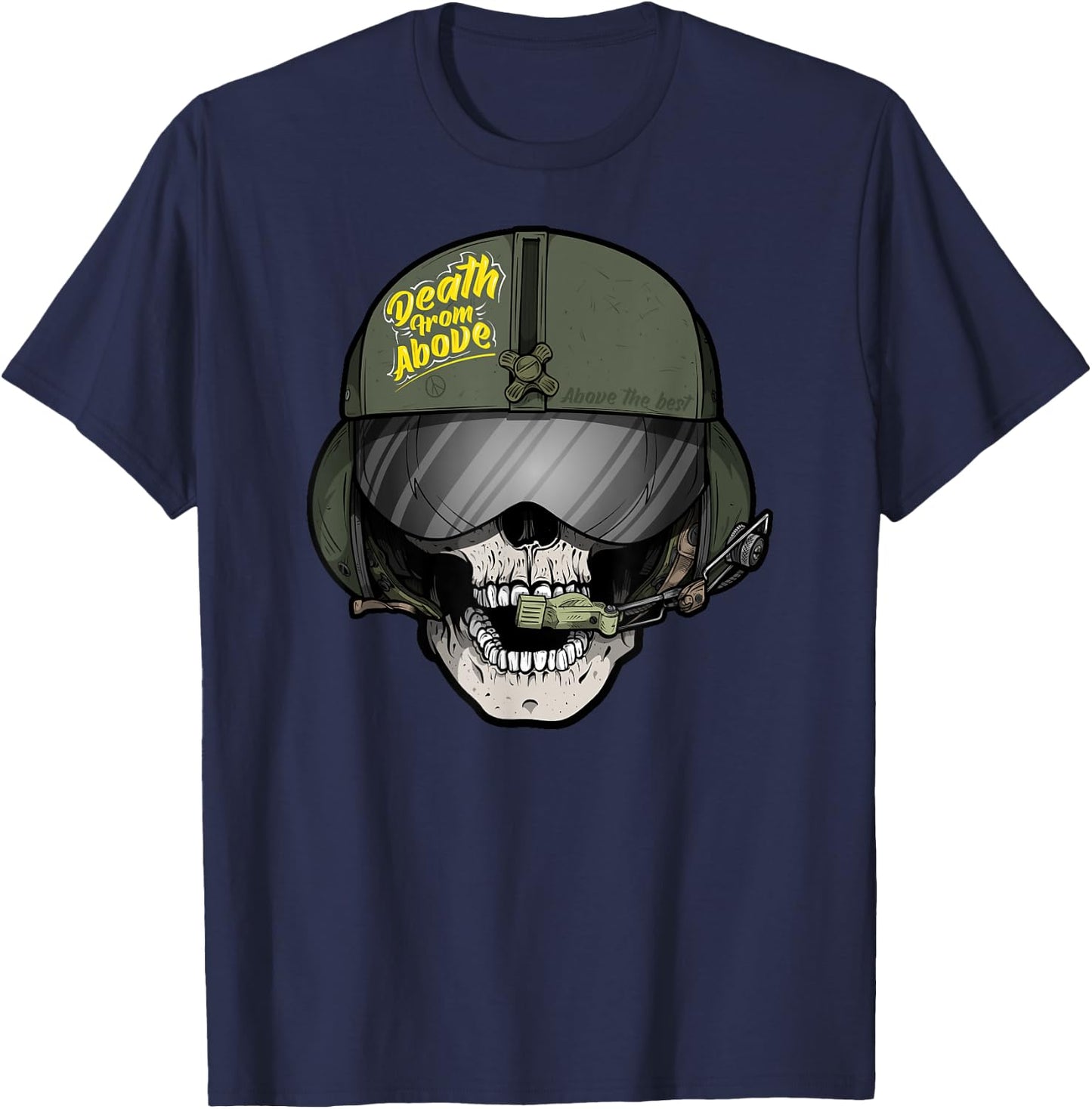 Grim Reaper Helicopter Pilot US ARMY Aviation Skull T-Shirt - T-Shirt | Navy