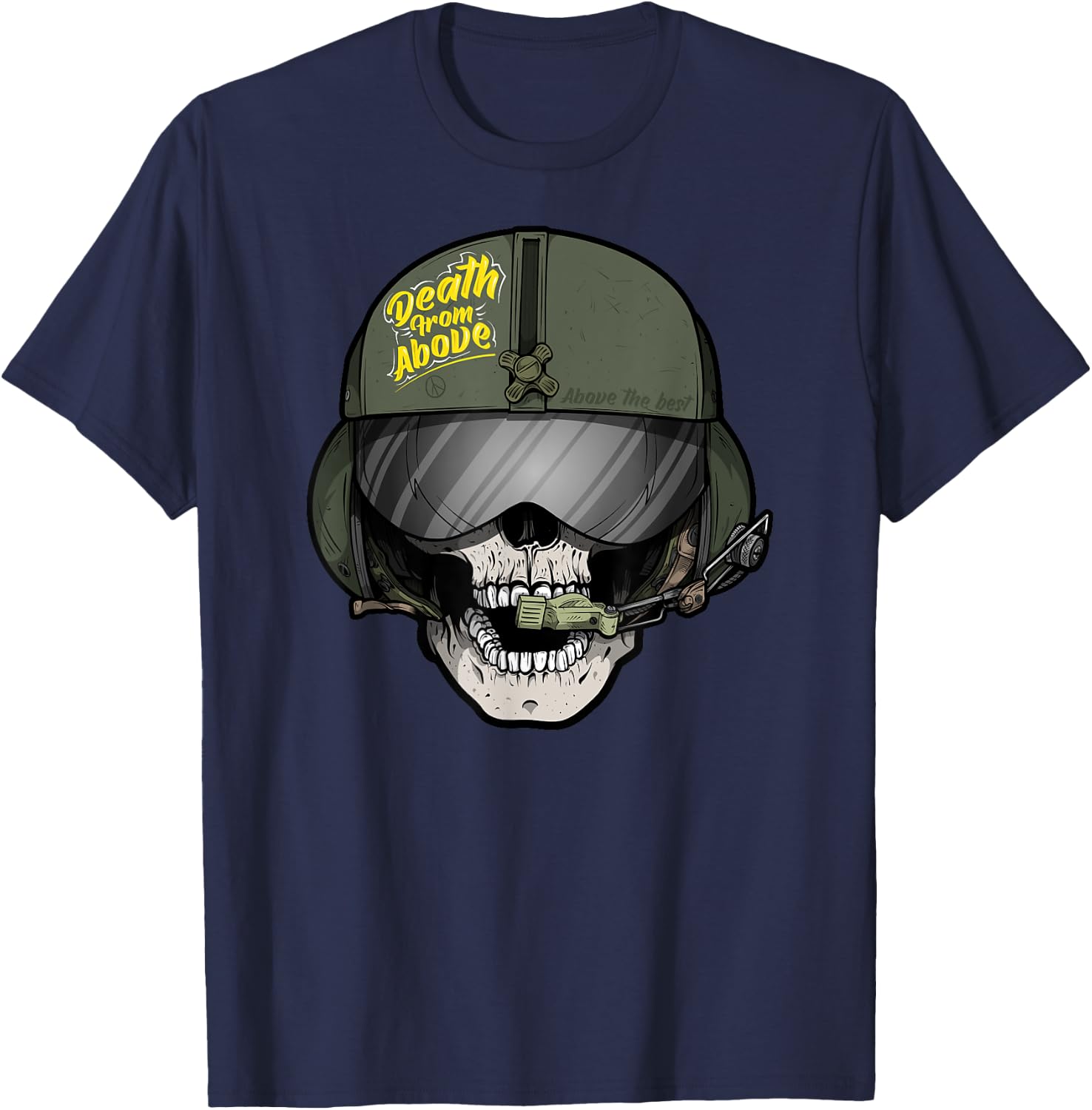Grim Reaper Helicopter Pilot US ARMY Aviation Skull T-Shirt - T-Shirt | Navy