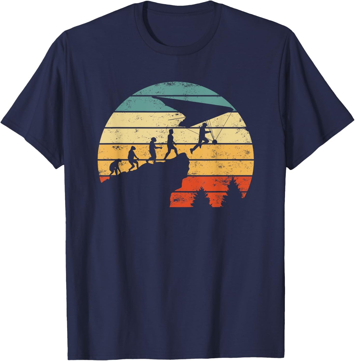 Hang glider motiv evolution hang gliding T-Shirt - T-Shirt | Navy