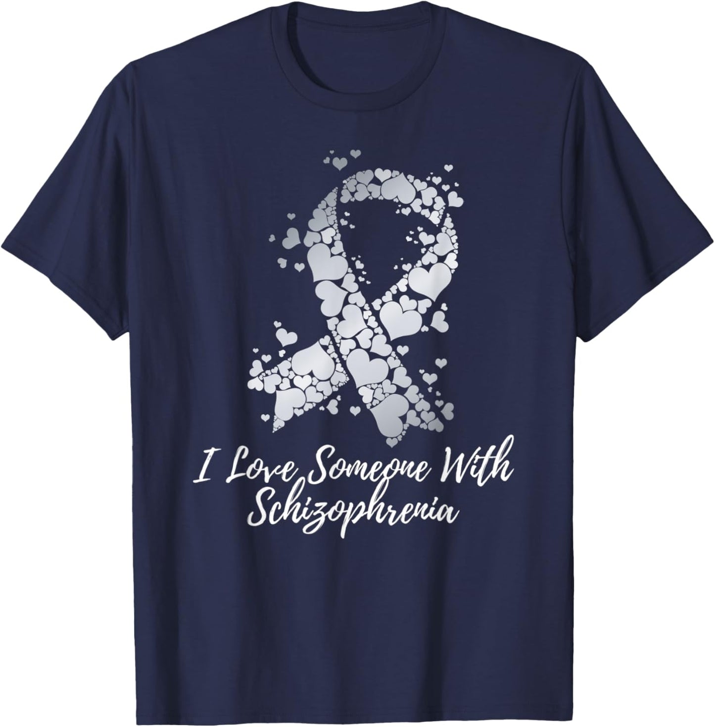 I Love Someone With Schizophrenia Awareness T-Shirt - T-Shirt | Navy