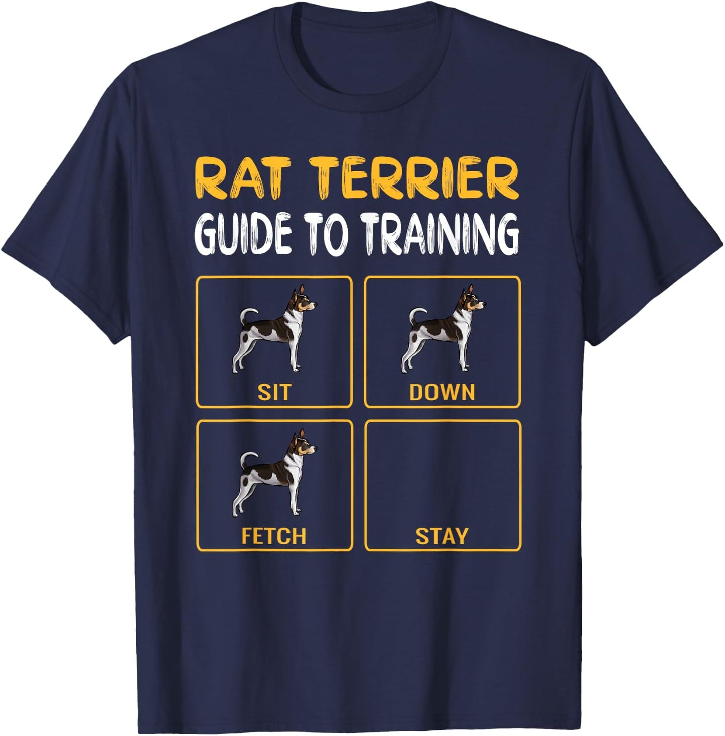 Rat Terriers Owner Gift Dog Themed - Men's Black Small Short Sleeve Classic Fit Cotton Blend Polyester Halloween Christmas Birthday T-Shirt - T-Shirt | Navy