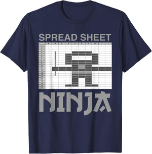 Spreadsheet Ninja Funny Office Party Excel Data Lover T-Shirt - T-Shirt | Navy