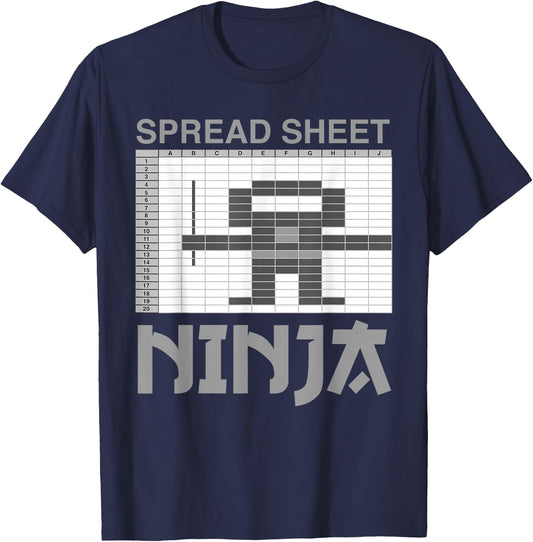 Spreadsheet Ninja Funny Office Party Excel Data Lover T-Shirt - T-Shirt | Navy