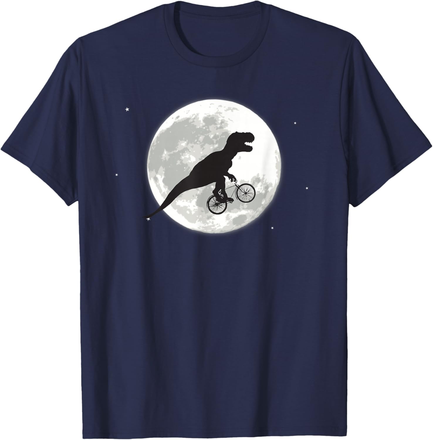 Extra Trexial an alien T-Rex on the moonlight bike tour T-Shirt - T-Shirt | Navy