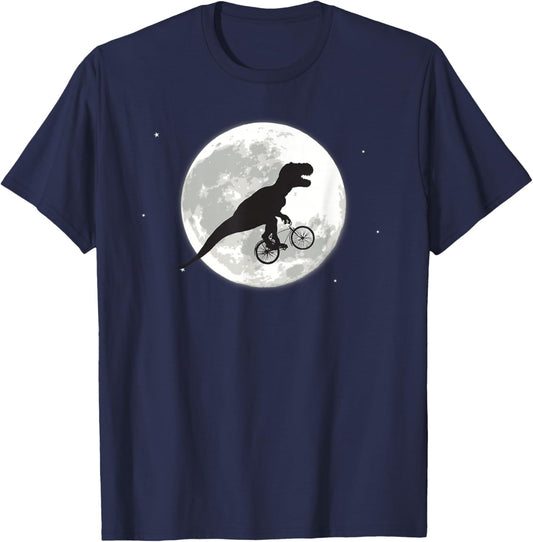 Extra Trexial an alien T-Rex on the moonlight bike tour T-Shirt - T-Shirt | Navy