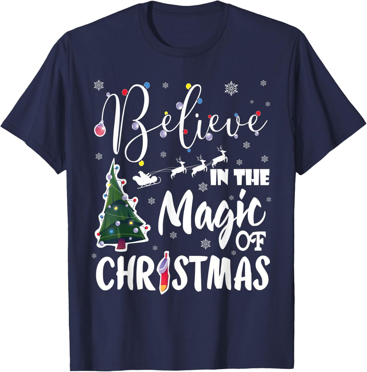 Believe In The Magic Of Christmas T-Shirt - T-Shirt | Navy