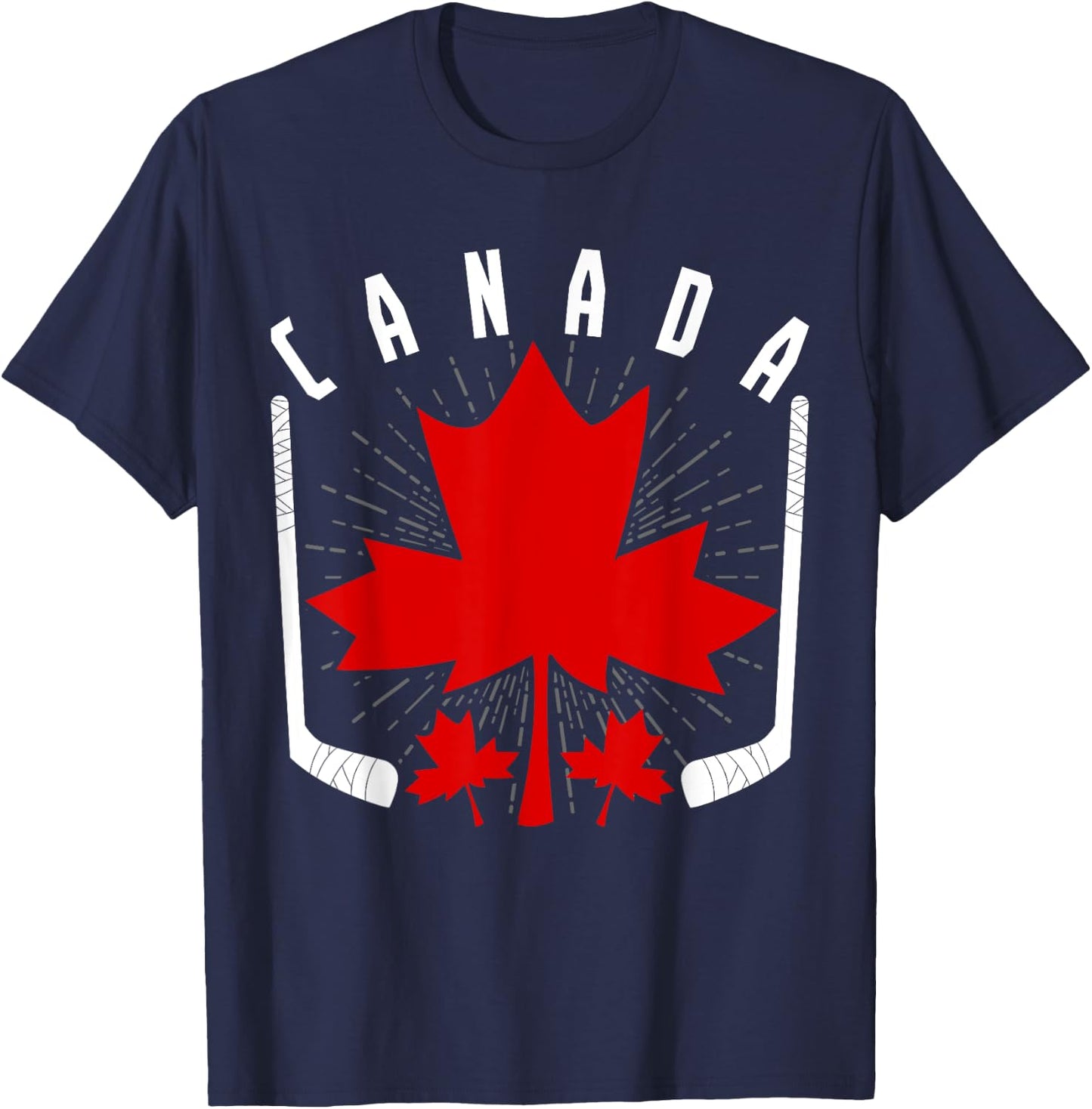 Ice Hockey Canadian Pride Maple Leaf Country Canada T-Shirt - T-Shirt | Navy