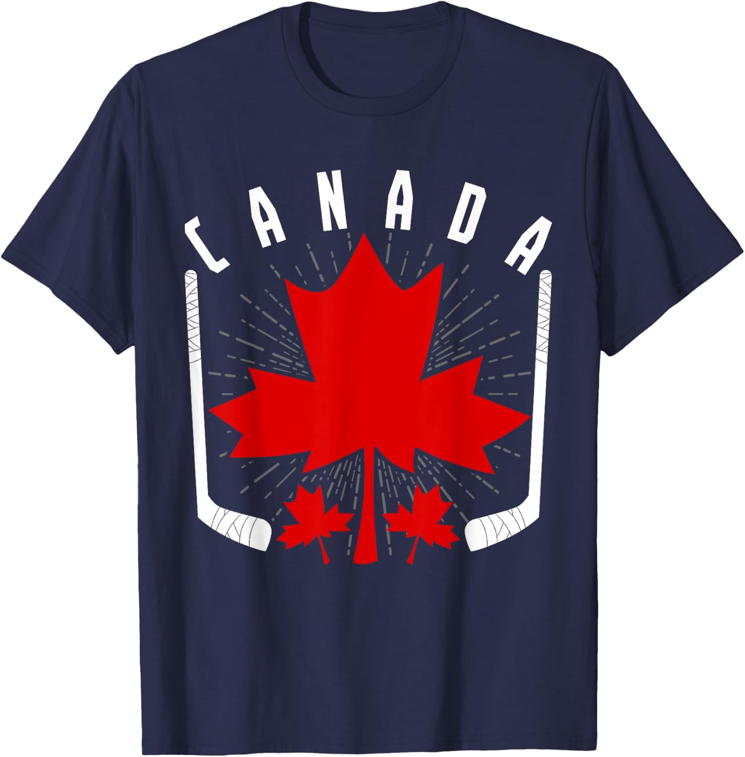Ice Hockey Canadian Pride Maple Leaf Country Canada T-Shirt - T-Shirt | Navy
