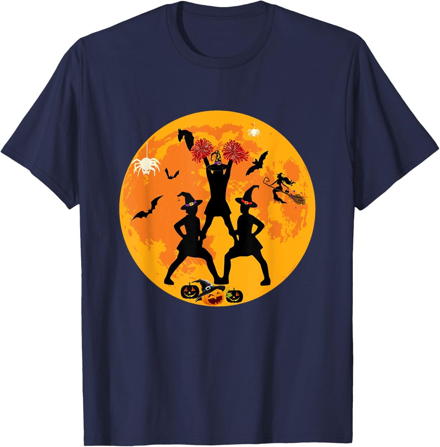 Halloween Cheerleading Funny Costume Cheerleader Cheer T-Shirt - T-Shirt | Navy