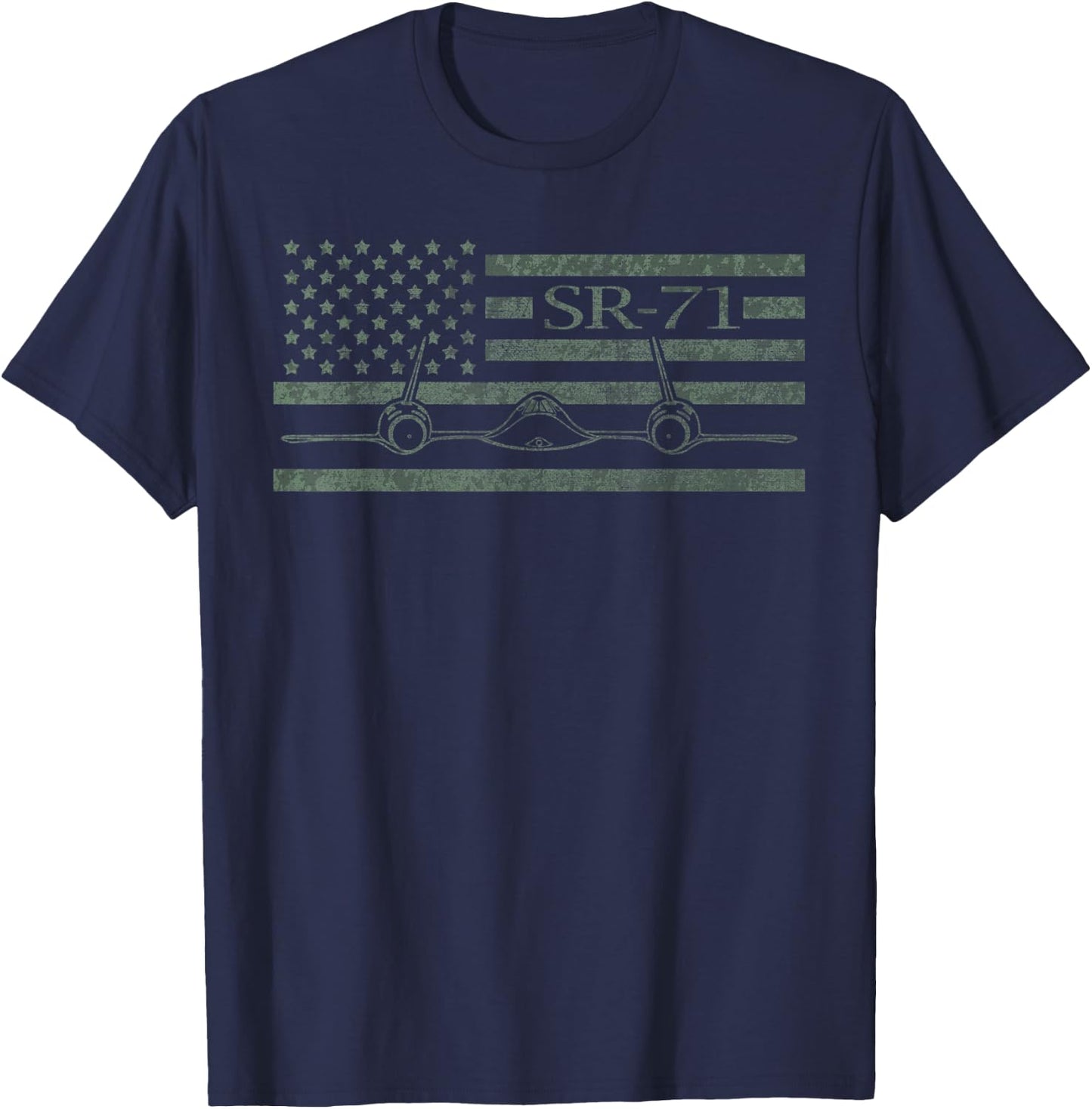 SR-71 Jet US Military Aircraft Black Bird T-Shirt - T-Shirt | Navy