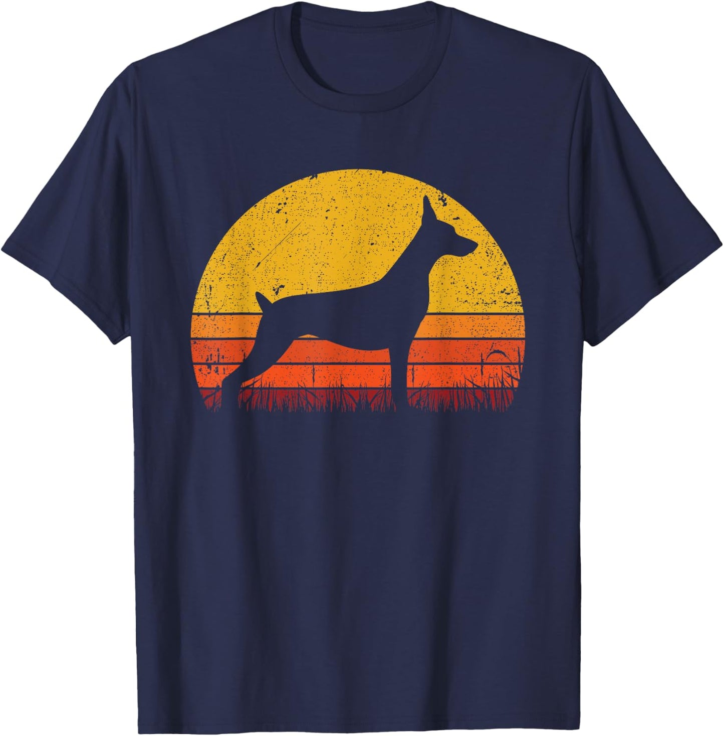 Retro Dobermann Shirt Dog Mom Dog Dad Vintage Doberman T-Shirt - T-Shirt | Navy