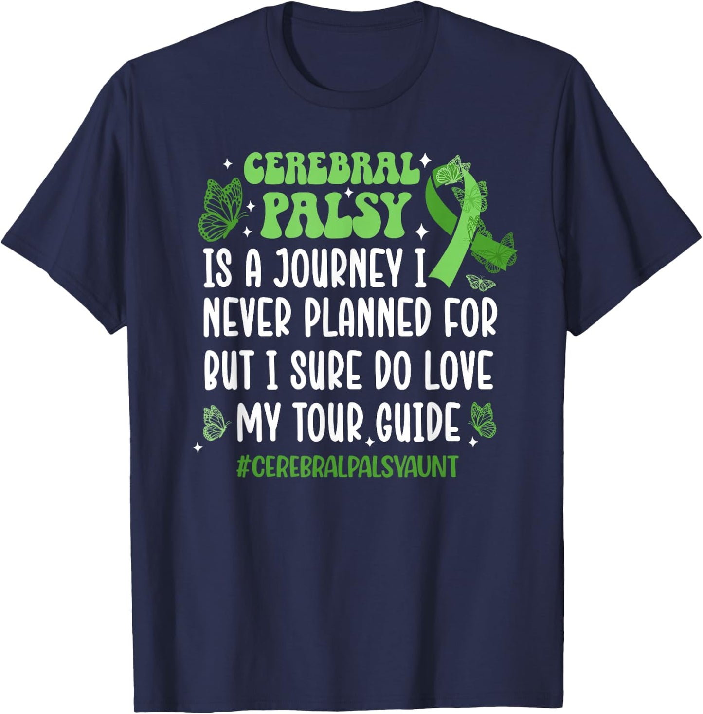Cerebral Palsy Aunt Of A Cerebral Palsy Warrior Aunt T-Shirt - T-Shirt | Navy