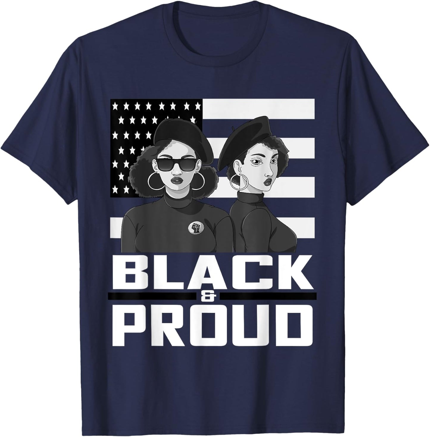 Black and Proud Panther Party 1966 Afro American T-Shirt - T-Shirt | Navy