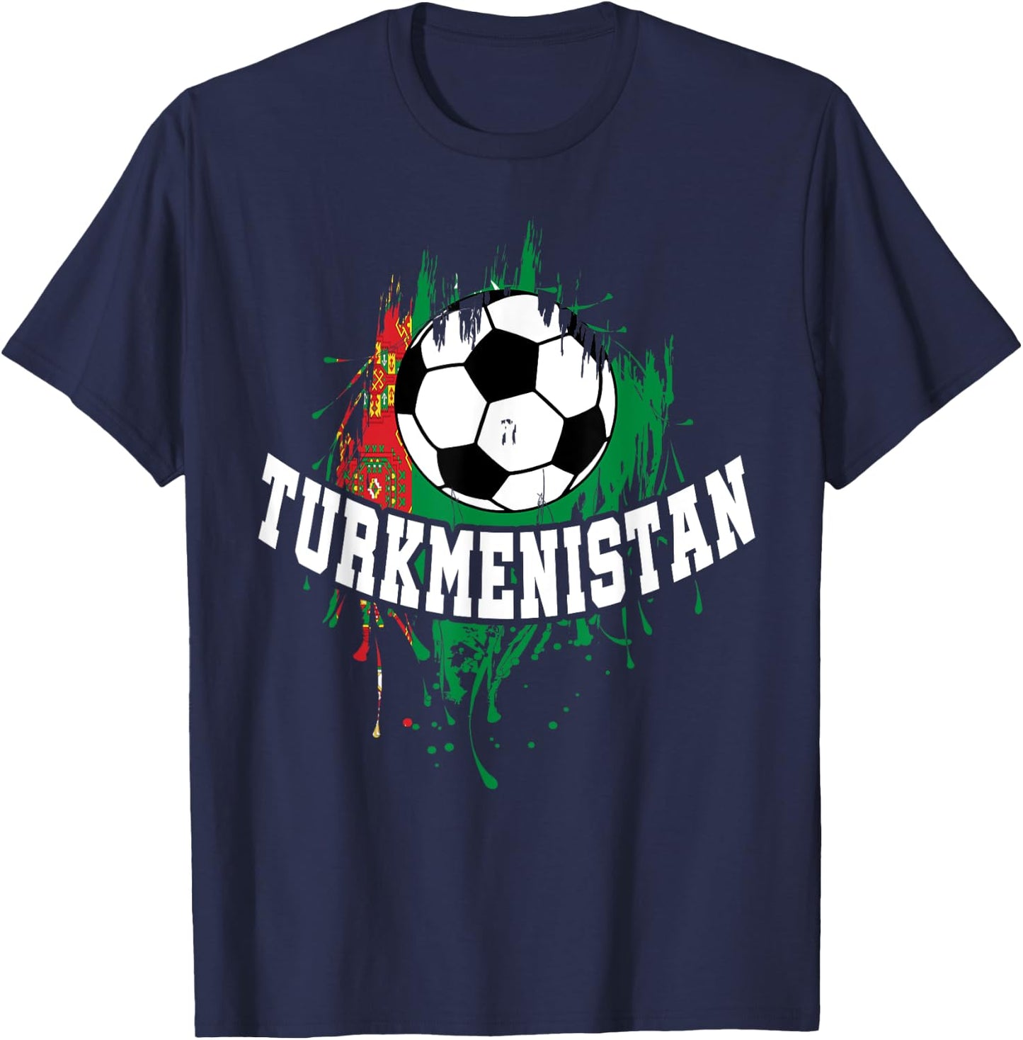 Turkmenistan Soccer Turkmenistan Football Turkmen Futbol T-Shirt - T-Shirt | Navy