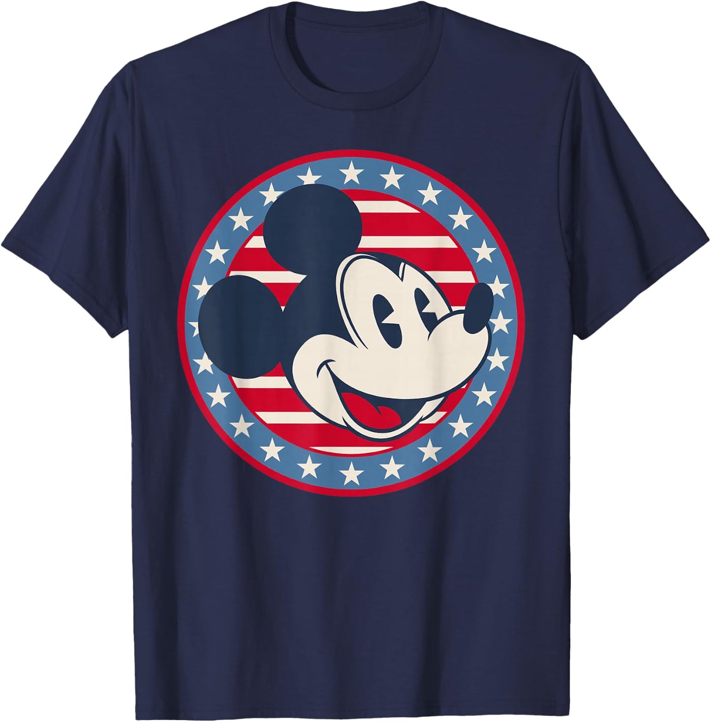 Disney Mickey Mouse Red White and Blue Retro Americana T-Shirt - T-Shirt | Navy