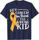 Hey Cancer You Picked The Wrong Kid Childhood Cancer Ribbon T-Shirt - T-Shirt | Navy