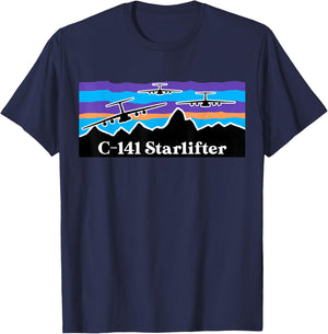 C-141 Starlifter Mountain Airlift T-Shirt - T-Shirt | Navy