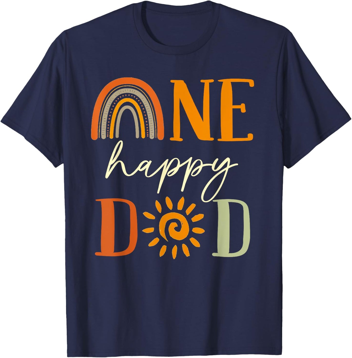 One Happy Dad of The Birthday First Trip Around the Sun T-Shirt - T-Shirt | Navy