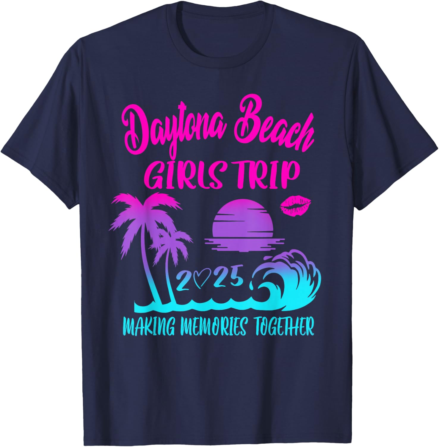 Daytona Beach Girls Trip 2025 Girls Summer Vacay Weekend T-Shirt - T-Shirt | Navy