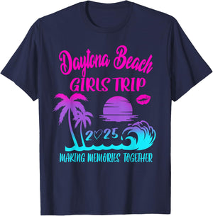 Daytona Beach Girls Trip 2025 Girls Summer Vacay Weekend T-Shirt - T-Shirt | Navy