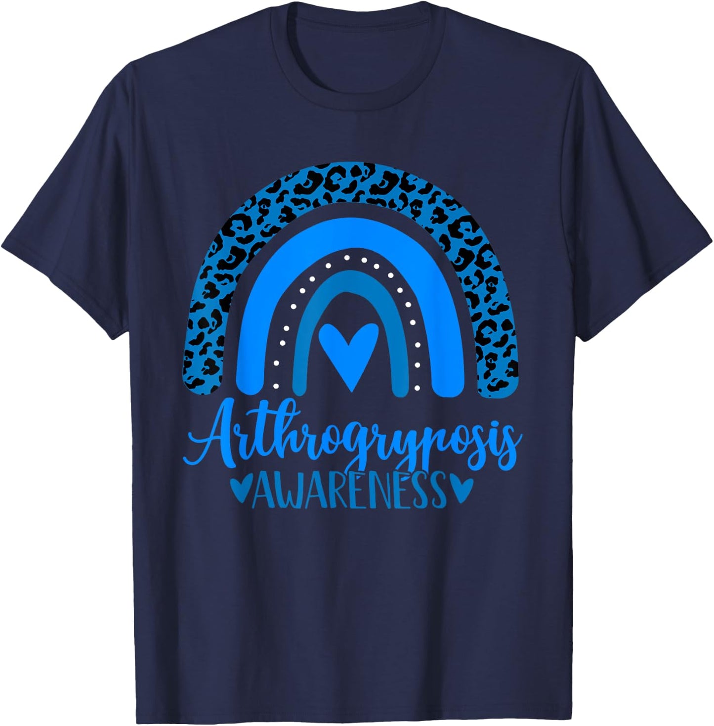 we wear Blue rainbow awsewome for Arthrogryposis Awareness T-Shirt - T-Shirt | Navy