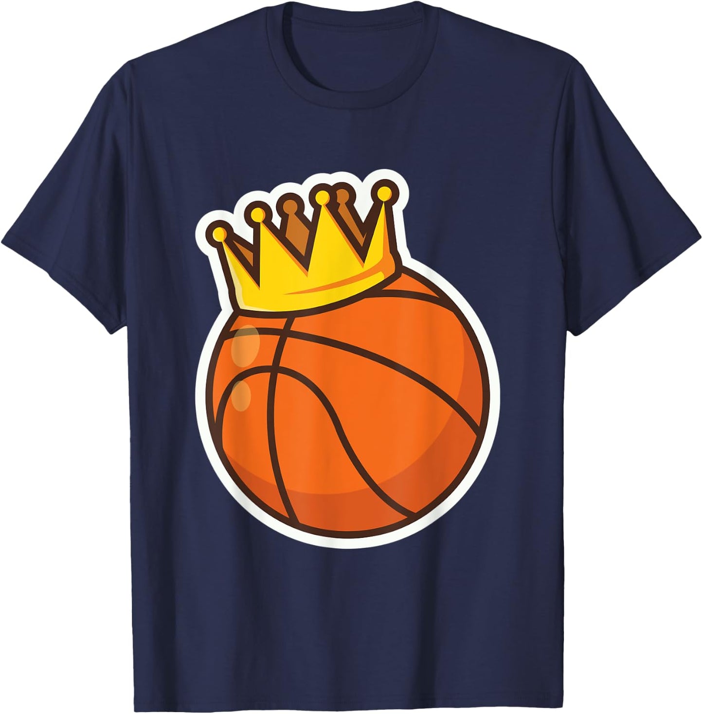 Basketball King Crown for Basketball Player T-Shirt - T-Shirt | Navy