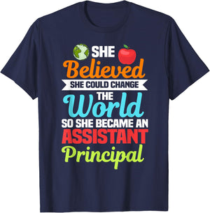Assistant Principal Headmistress Deputy School Associate T-Shirt - T-Shirt | Navy