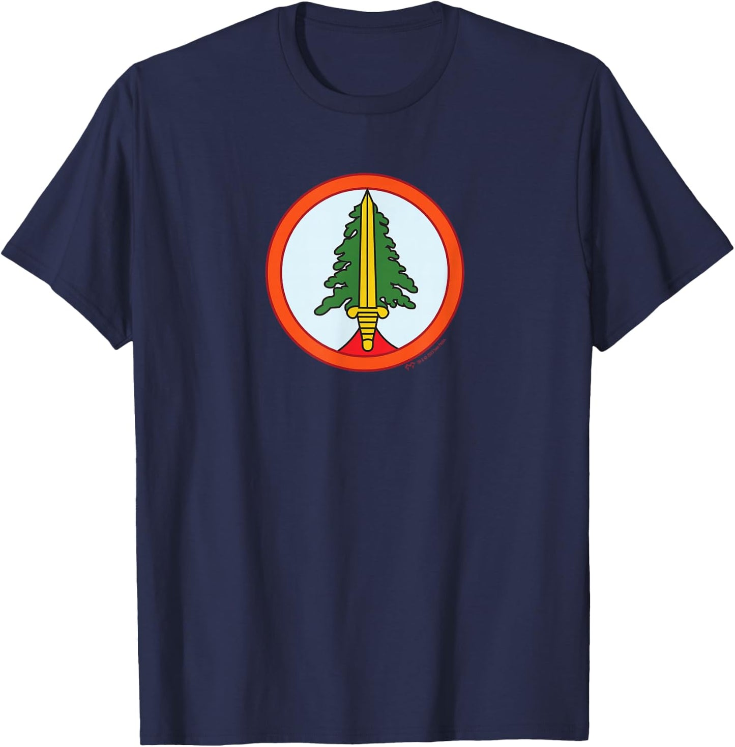 SHOWTIME Twin Peaks Bookhouse Boys Patch - Men's Black Solid - Small - Short Sleeve - Classic Fit - Cotton 65%, Polyester 35% T-Shirt - T-Shirt | Navy