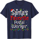 Funny Xmas Lighting Santa's Favorite Postal Worker Christmas T-Shirt - T-Shirt | Navy