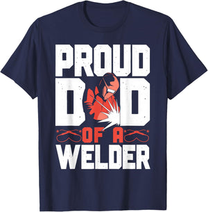 Welder Welding Dad Father Vintage Proud Dad Of A Welder T-Shirt - T-Shirt | Navy